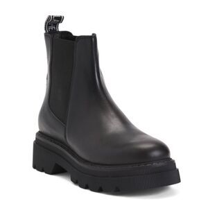 NWOB Voile Blanche Tweed 09 Black Calfskin Leather Chelsea Boots size 40 US 10